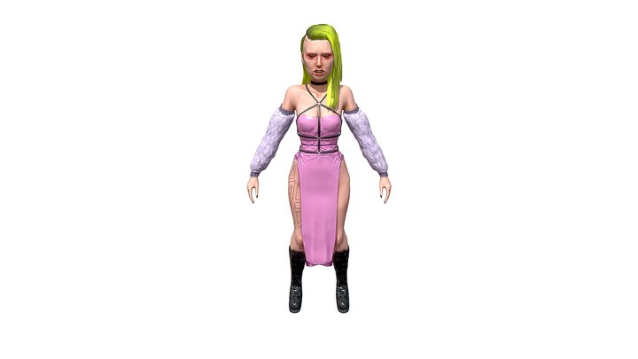 Cyberpunk-ish Alien Woman 3D Model