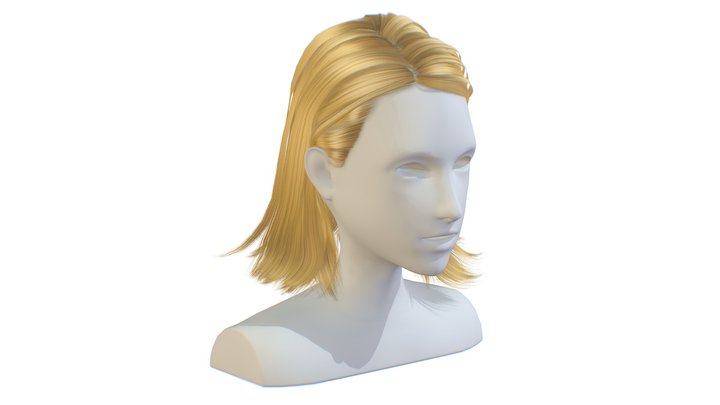 cartoon lush man 001 haircut of long 3D Model