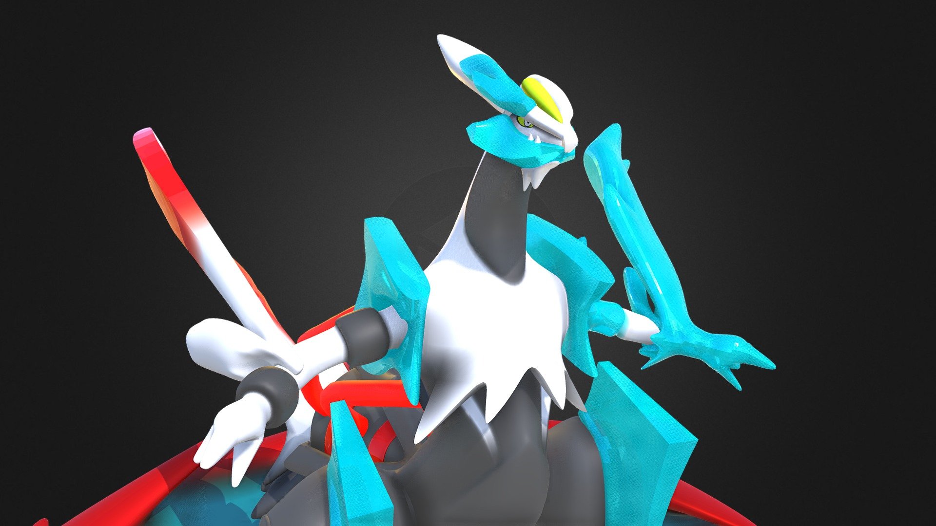 White Kyurem 3D model by Yunix (yunixxx) [e1b01d5] Sketchfab