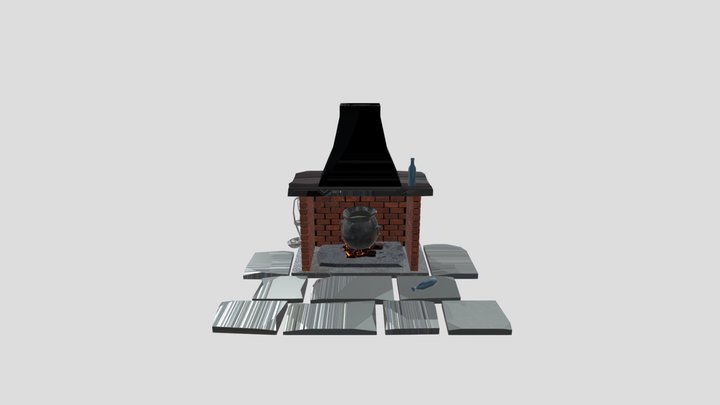 Brick Fireplace2021 3D Model