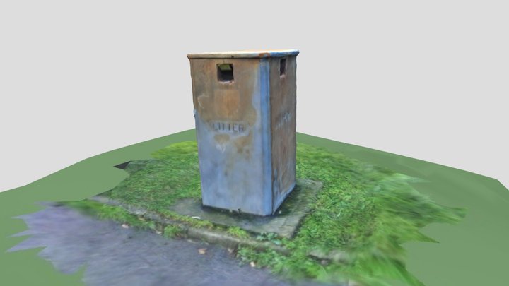 Outdoor Rusted Rubbish bin 3D Model