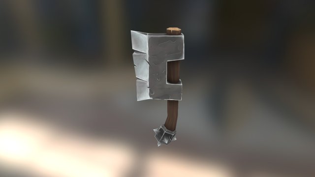 Hand Paint AXE 3D Model