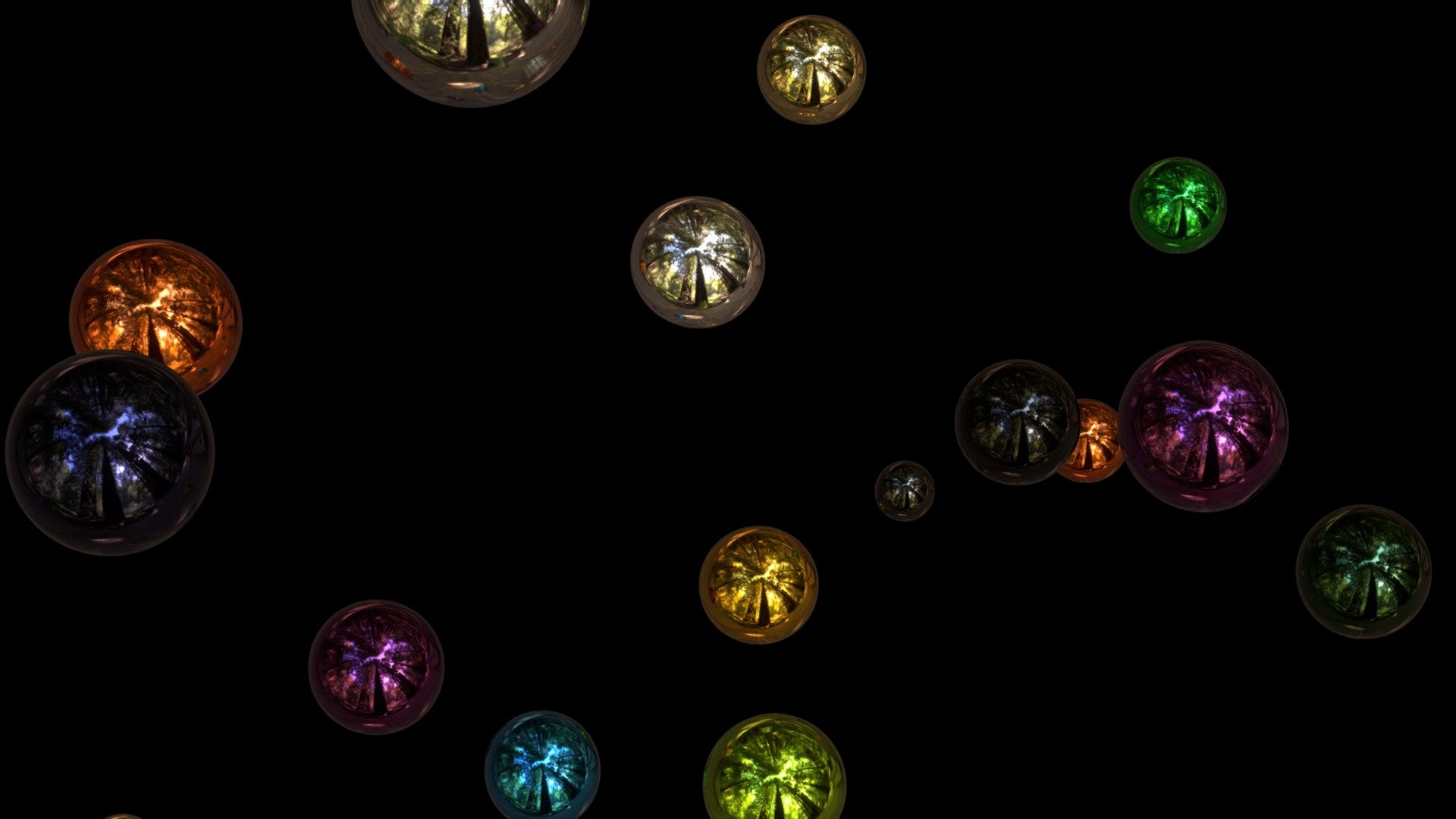 Platinum Spheres In the Forest Download Free 3D model by