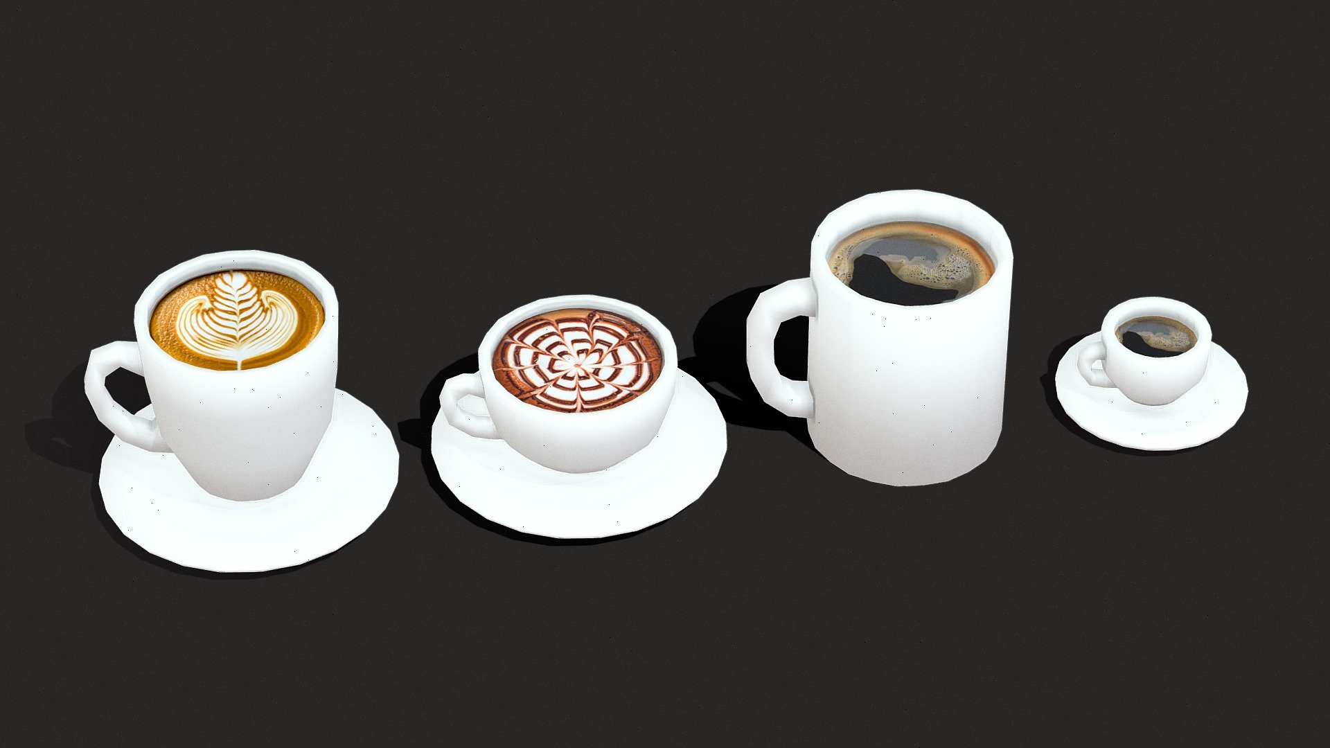 ☕coffee Cups Low Poly☕ Download Free 3d Model By Gulvtaepper [e1ba83d