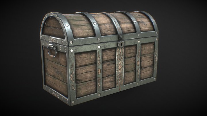 Old Antic chest 3D Model