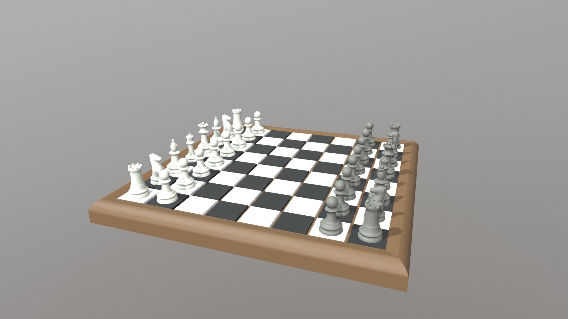 Chess Table 3D low poly