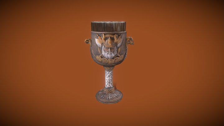 Odin King of Asgard Wine Goblet 3D Model