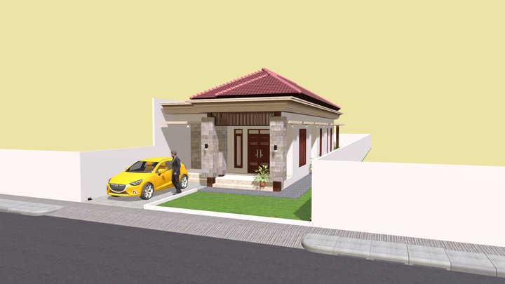 LT1-019 Minimalist House 7,5x18,5 m 3D Model