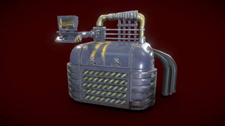 Cyberpunk Sci-Fi Dumpster 3D Model