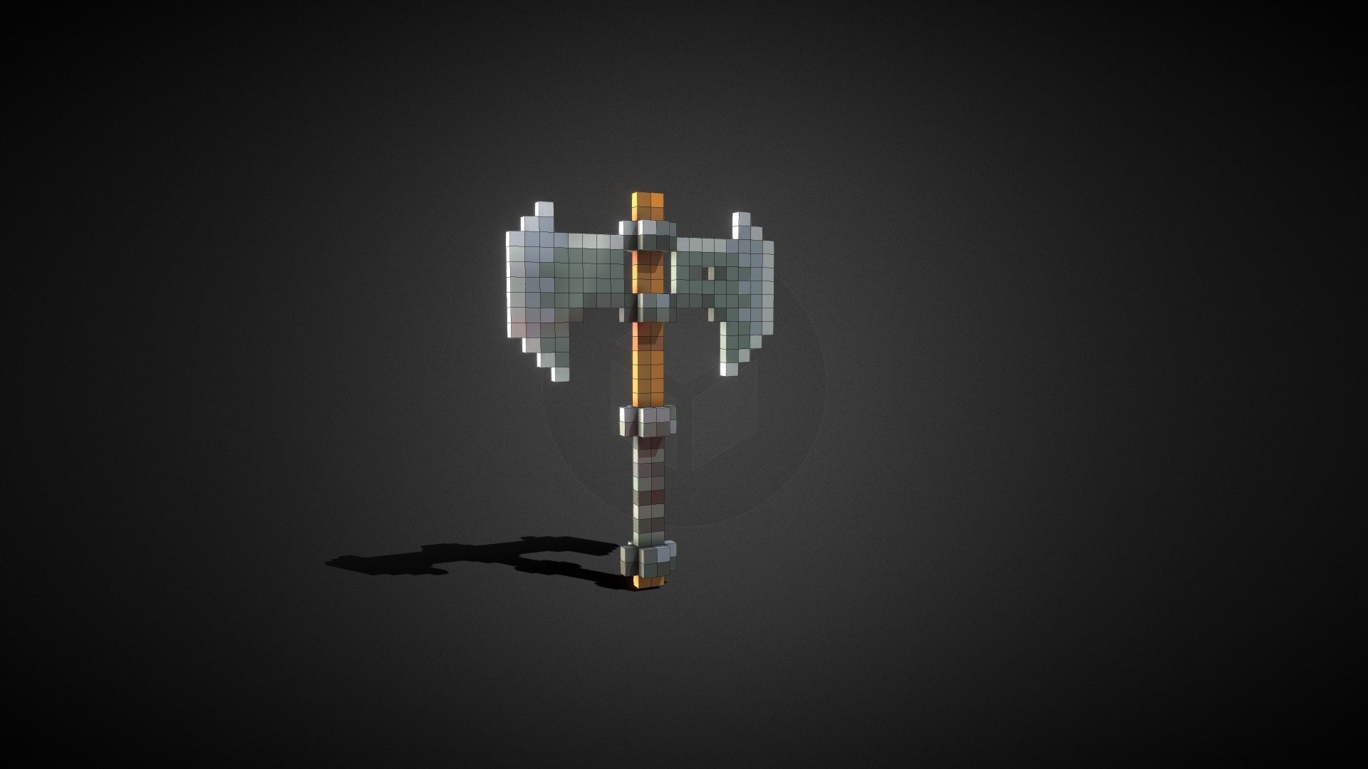 Voxel-Style BattleAxe