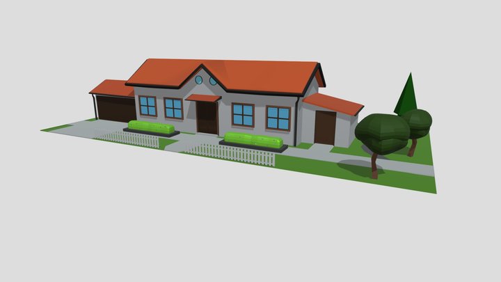 Low poly House 3D Model