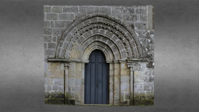 Porta románica da igrexa de Santiago de Parada 3D Model