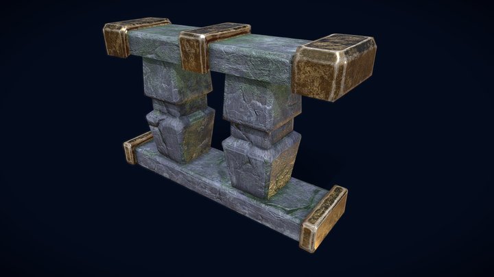 Slate Low Wall 3D Model