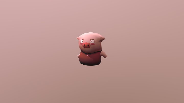 Cute Pig 3D Model