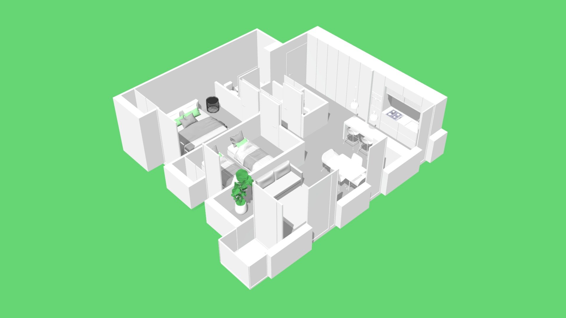 Departamento 3 ambientes esquina — Sketchfab embed 3D viewer