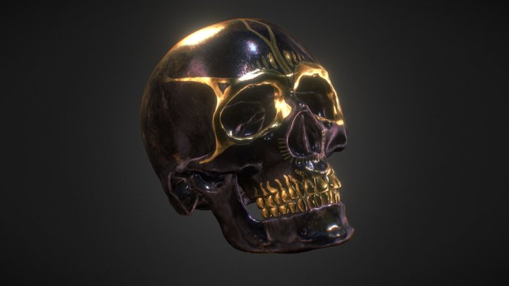Golden skull 3D Model