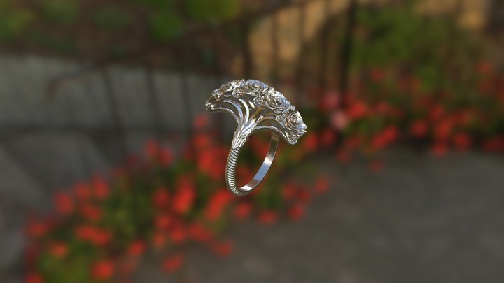 "Bridge of Roses" Ring 3D Model