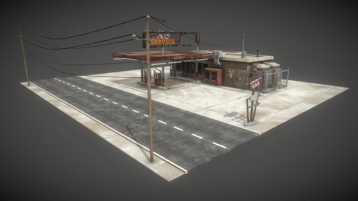 Old Gas Station 3D Model