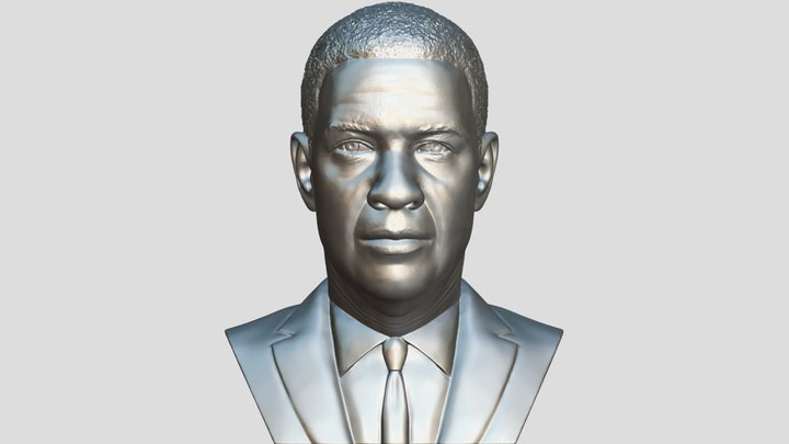 Denzel Washington bust for 3D printing 3D Model