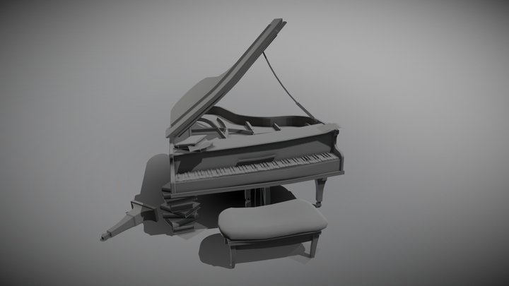 LP Grand Piano 3D Model
