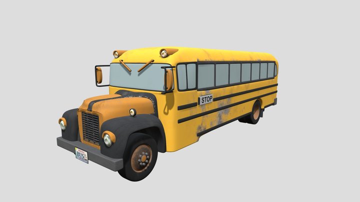 1950's School Bus 3D Model