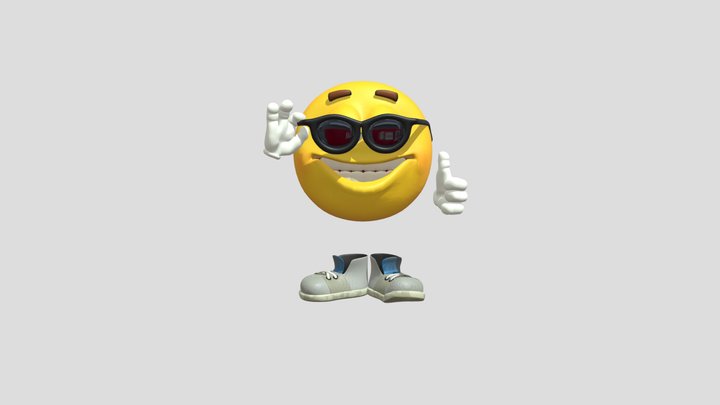 Emoticon - Thumbs Up & Sunglasses 3D Model