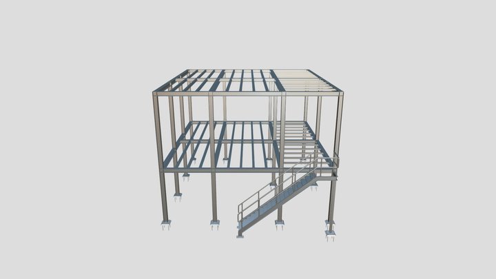 STEELBIM | TEKLA STRUCTURES | EXERCÍCIO N.2 3D Model