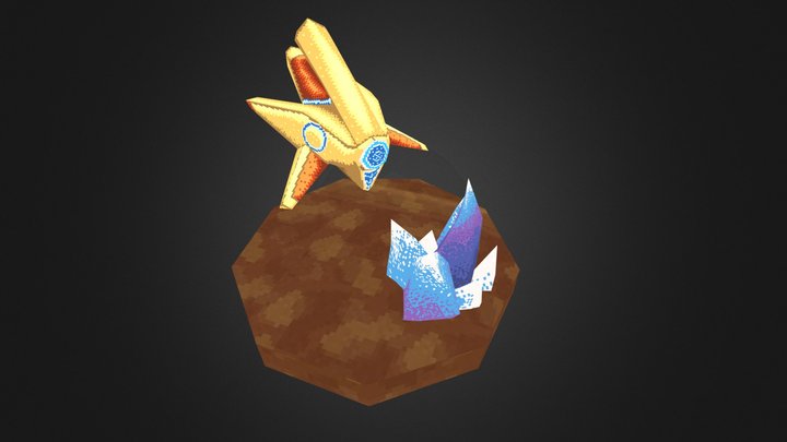 Low Poly Starcraft Probe 3D Model