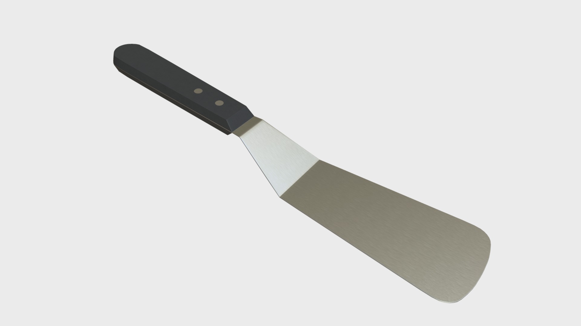 3D model Small kitchen spatula - This is a 3D model of the Small kitchen spatula. The 3D model is about a knife with a handle.