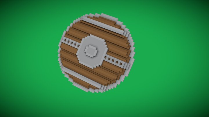 Wooden Round Shield 3D Model