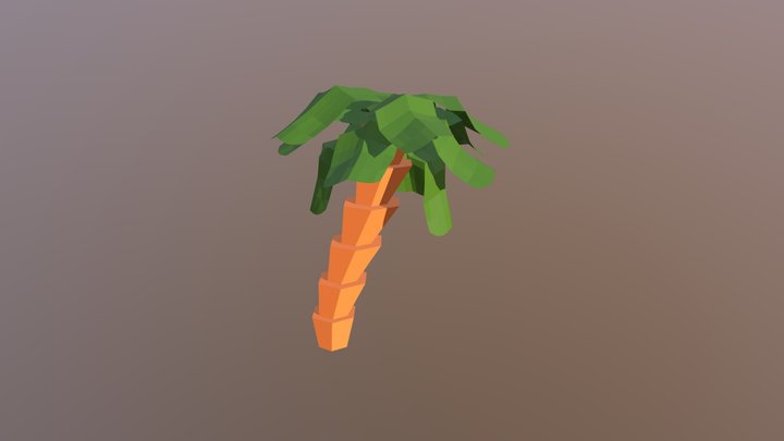 Low Poly Coconut Tree 3D Model