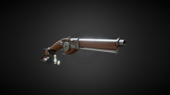 Dishonored pistol + explosive bullets 3D Model