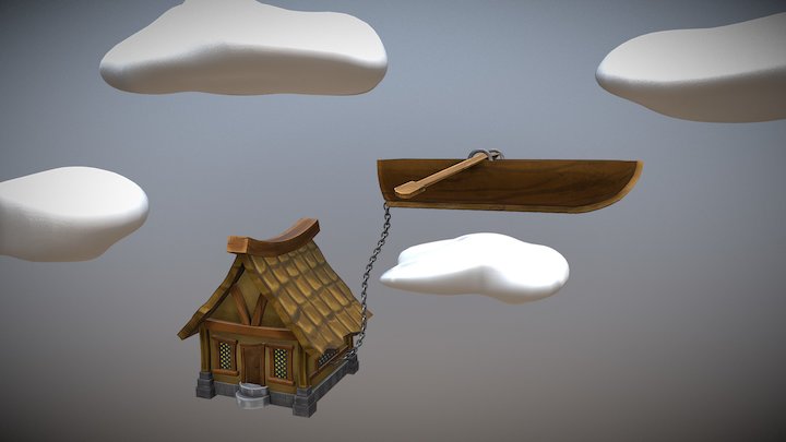 Casa flotante 3D Model
