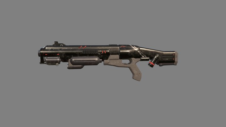 Combat Shotgun LOD0 3D Model