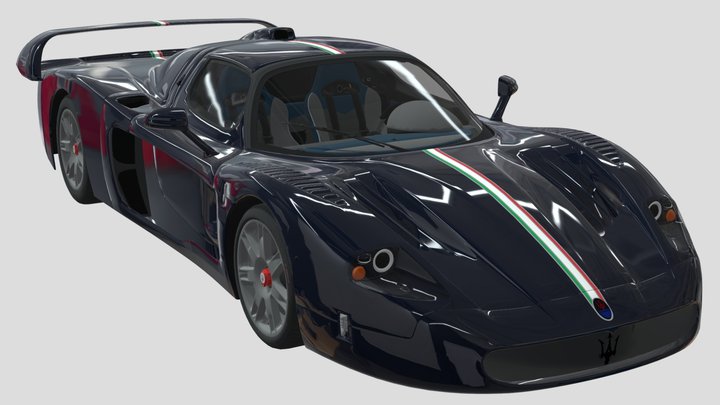 Maserati MC12 Carbon Blue 3D Model