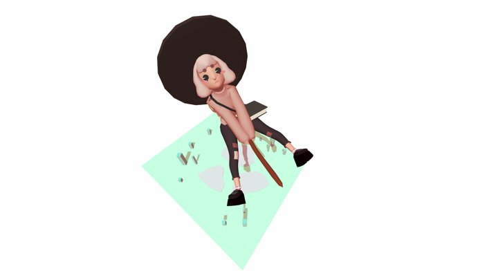 Flying Witch 3D Model