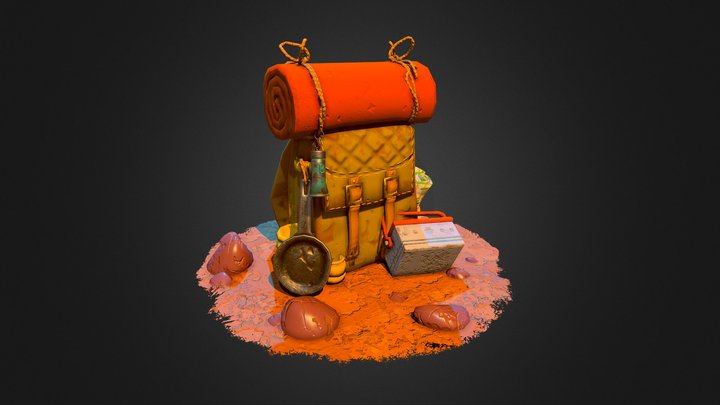 Stylized Backpack - Realtime Scene 3D Model