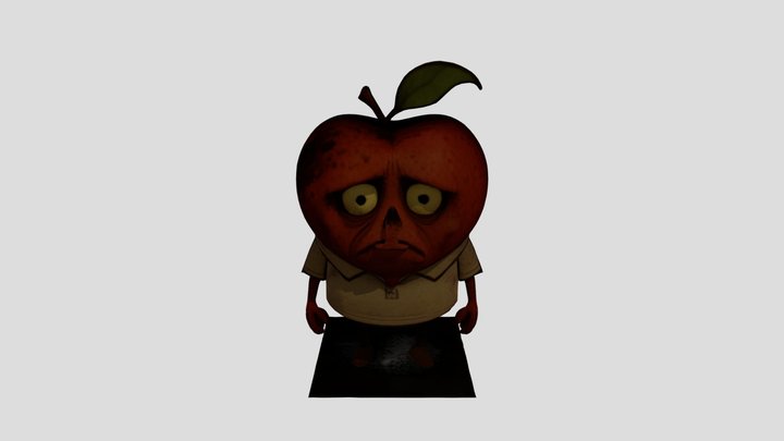 Horror apple brainrot Wearing polo shirt 3D 3D Model