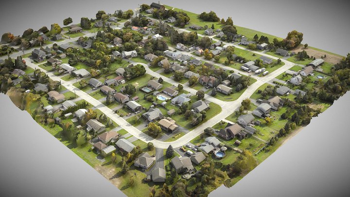 Residential Neighborhood Test Photogrammetry 3D Model
