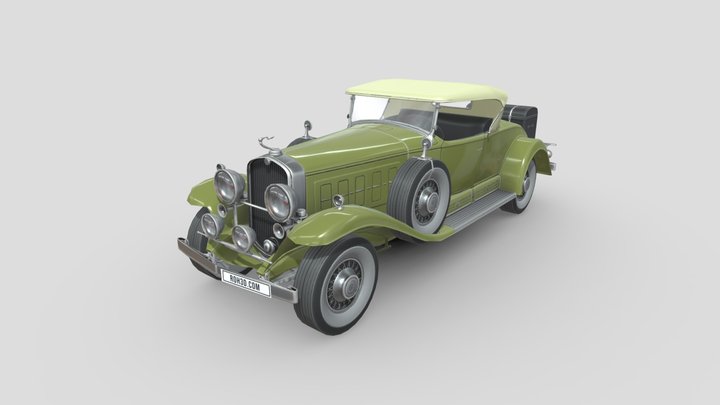 Low Poly Car - Cadillac V-16 Roadster 1930 3D Model