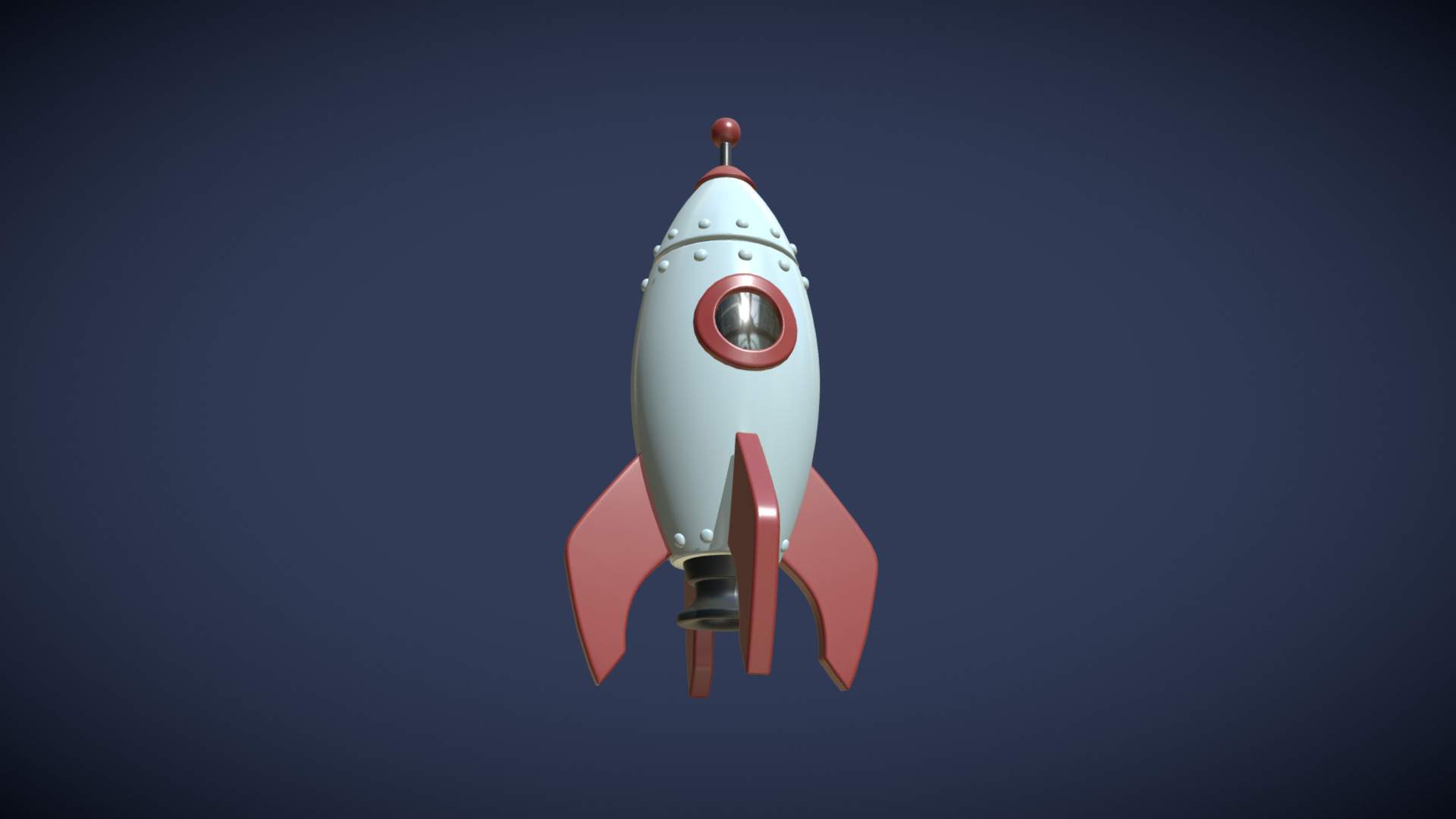 3D model Cartoon Rocket PBR - This is a 3D model of the Cartoon Rocket PBR. The 3D model is about a space shuttle in the sky.