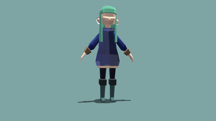 OC Low Poly Girl Mixamo Animation 3D Model