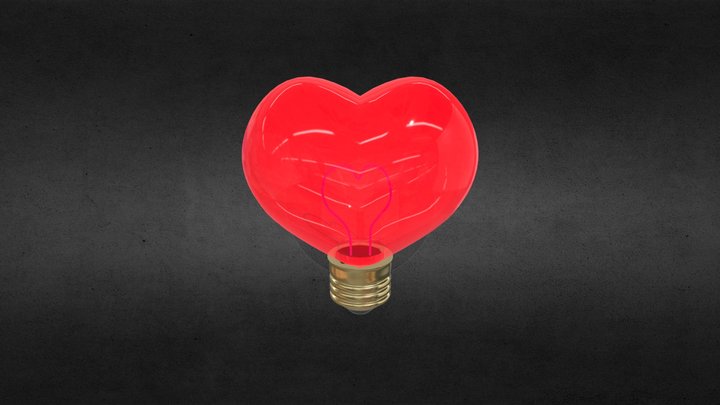 Heart Light Bulb Sketch 3D Model