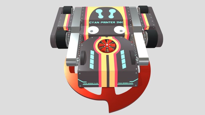 Cyan Printer Ink 3D Model