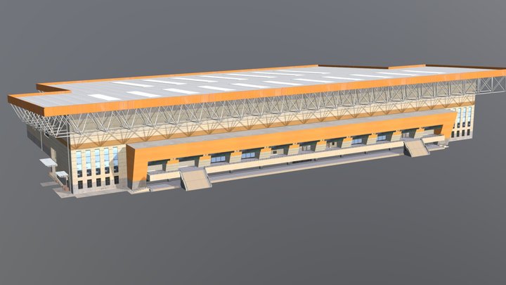 陕西省体育训练中心田径馆3d模型 3D Model