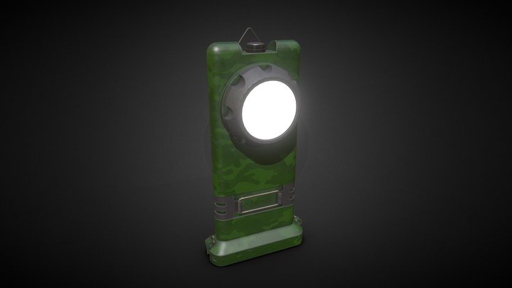 Army Flashlight 3D Model