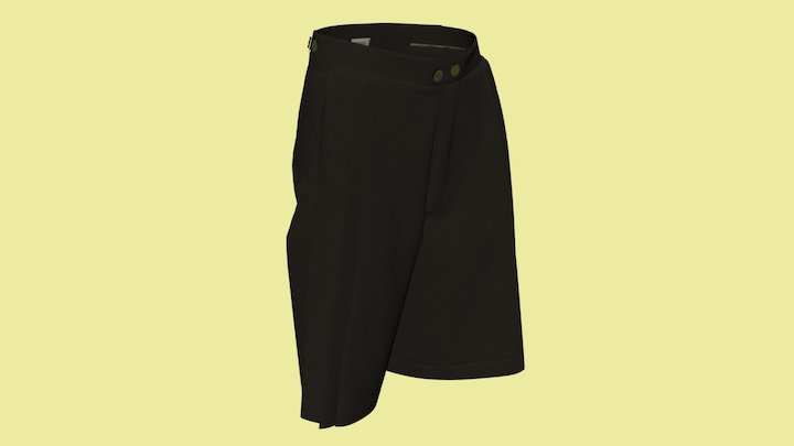 Unmentionable shorts, black 3D Model