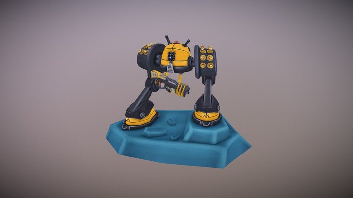Two-legged battle mech 3D Model