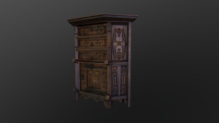 Vintage Cabinet - 01 3D Model