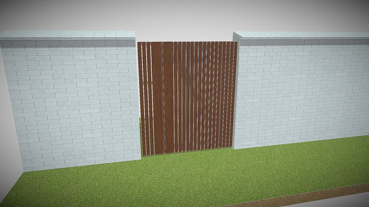 Grind dubbel trä 3D Model